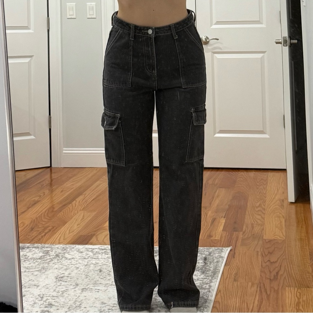 Black Cargo Jeans